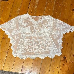 Chic Sheer White Lace Blouse